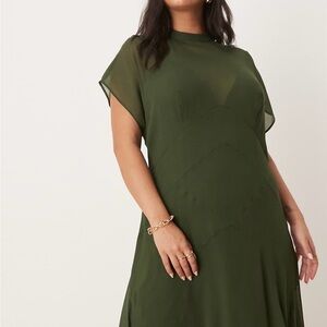 ASOS Curve Olive Maxi Dress